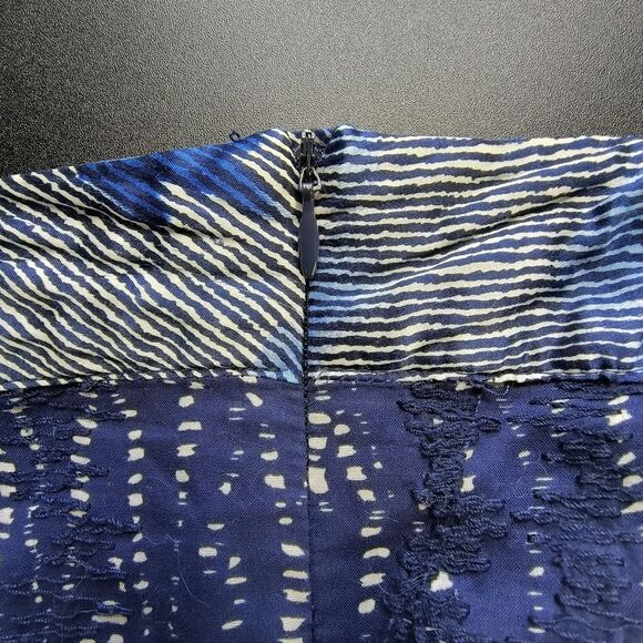 Coldwater Creek Skirt Womens Plus 1X Blue Geometric Embroidery Midi Cottage Boho - Picture 10 of 15